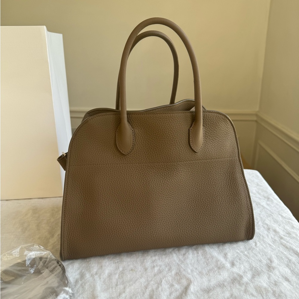 The Row Margaux 12 Soft Leather Taupe